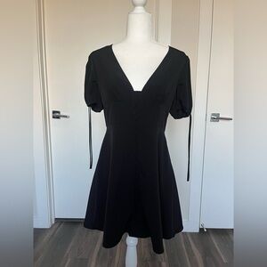 Forever 21 Black Puff Sleeve Mini Dress